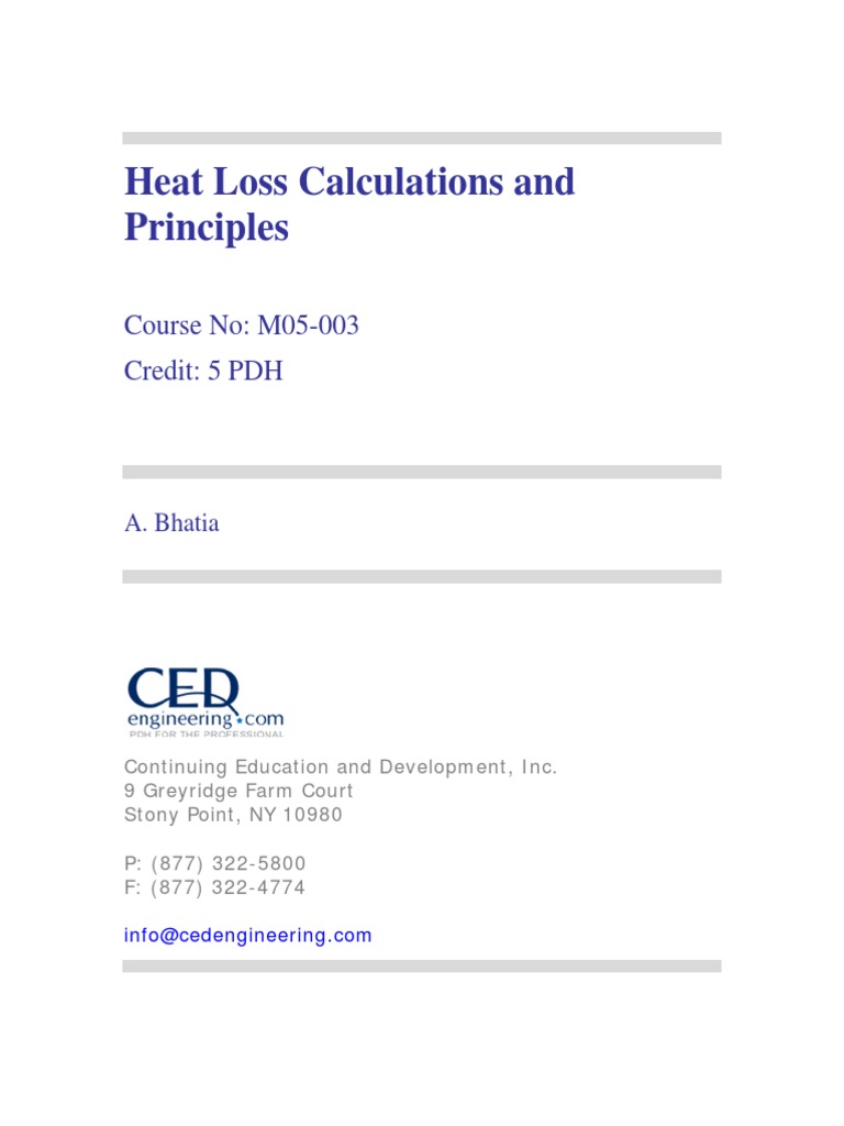 HVAC Heat Loss Calculations Guide | PDF | Thermal Conductivity | Heat ...
