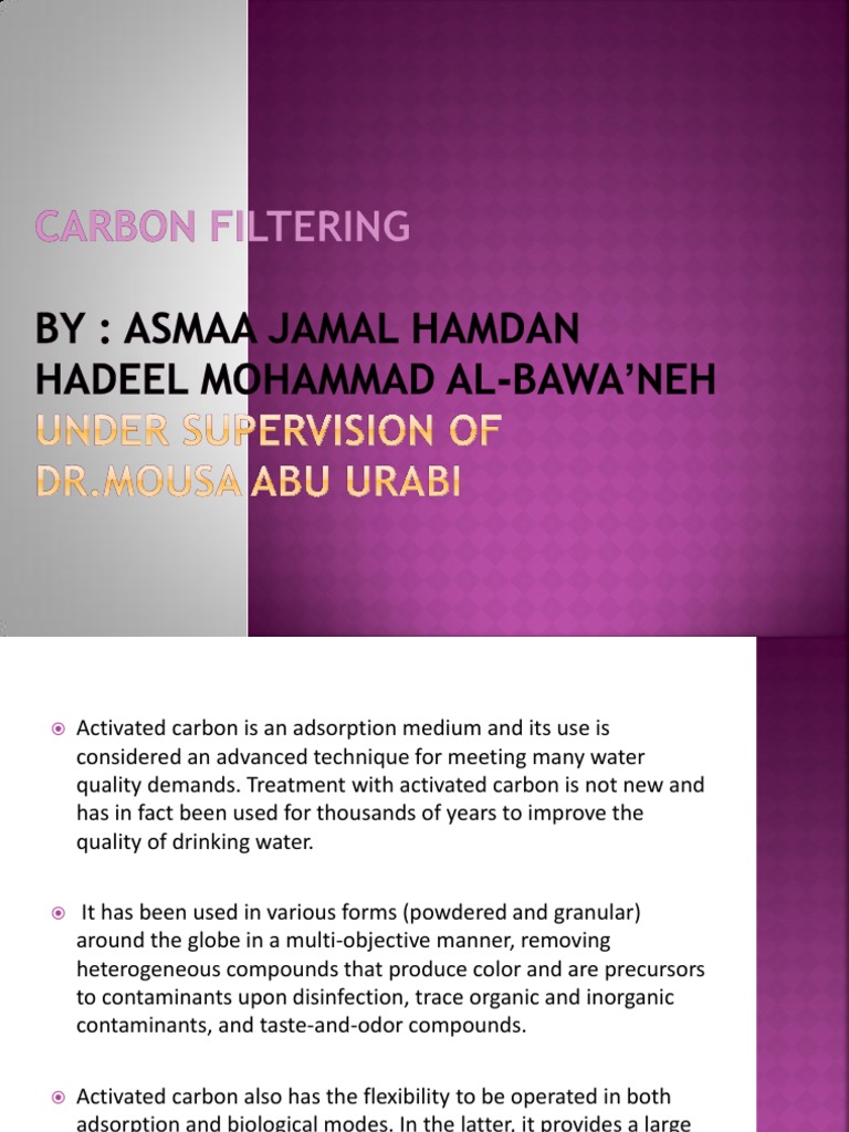Carbon Purification in Water Treatment | PDF | Water Purification ...