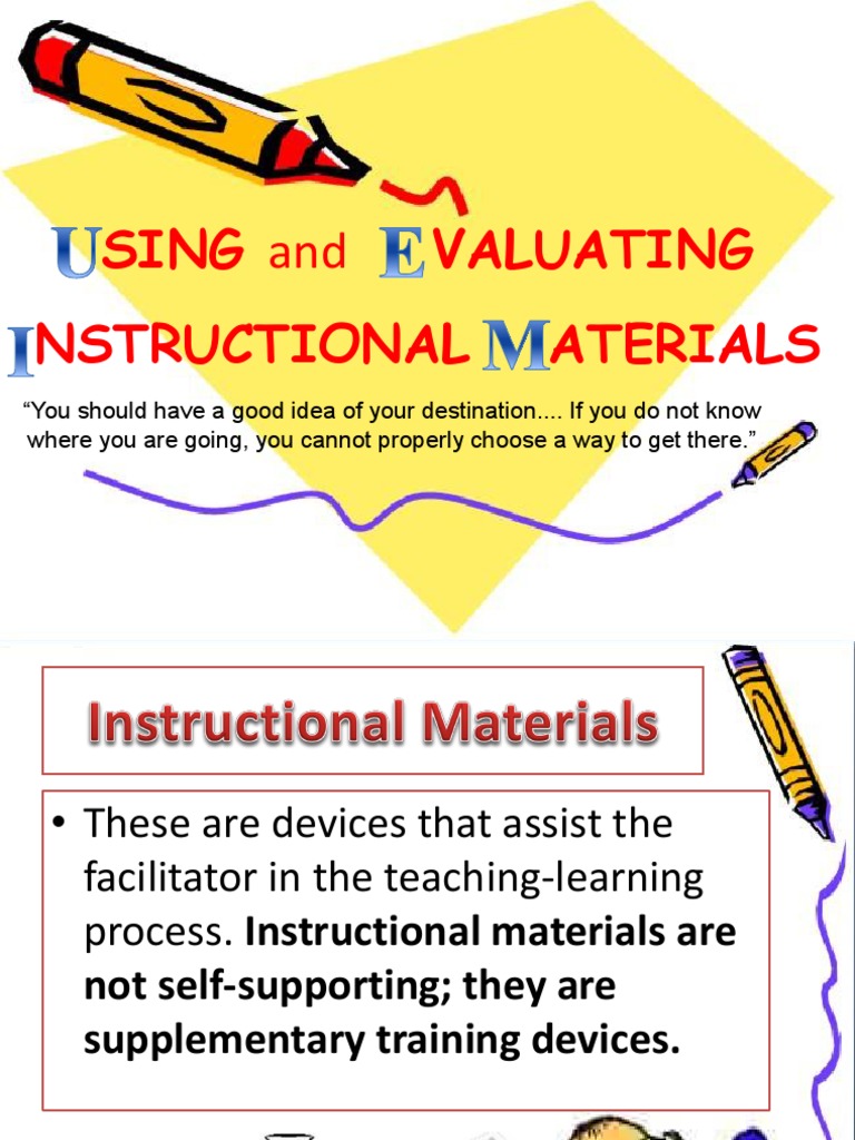 Using and Evaluating Instructional Materials PDF Educational Psychology Learning