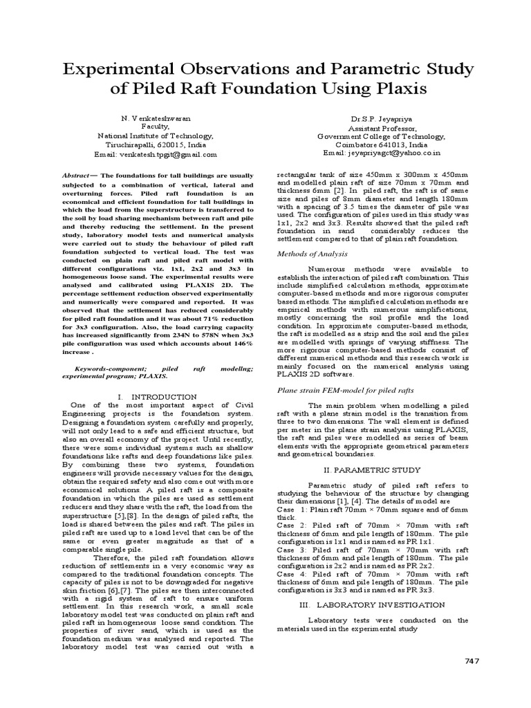 Piled Raft Foundation Study with PLAXIS | PDF | Deep Foundation | Density