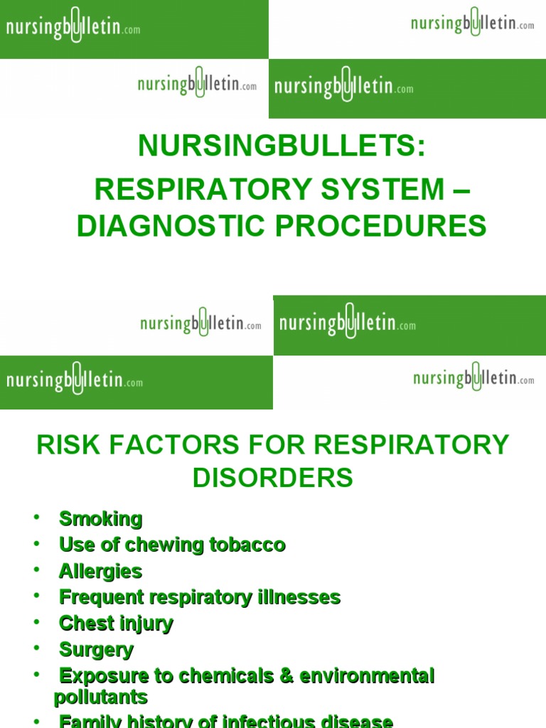 Respiratory Diagnostic Procedures Clinical Medicine Medical Specialties