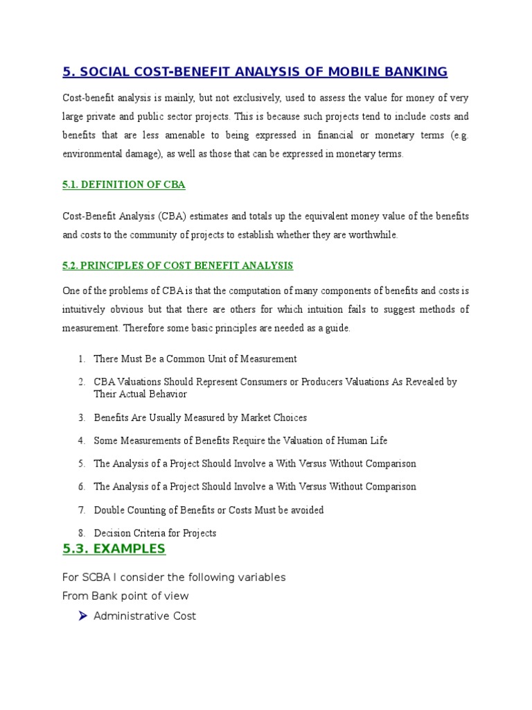 Cost Analysis PDF CostBenefit Analysis Banks