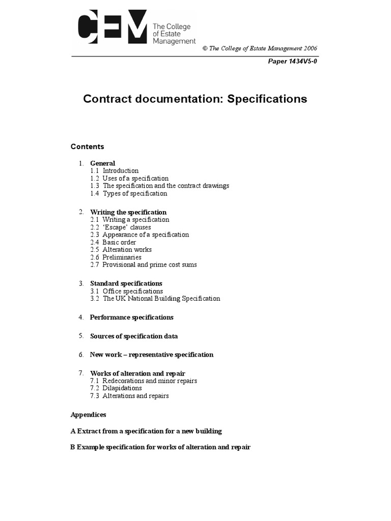 What Is A Specification In A Contract? – NLKM