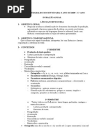 PLANO DE  TRABALHO DOCENTE PARA O ANO DE 2008 4ª..doc