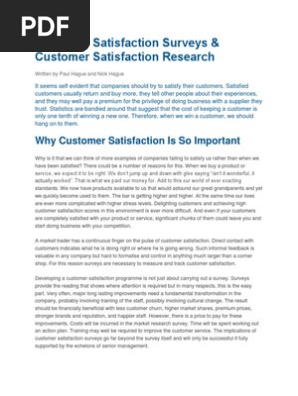 Customer Satisfaction Surveys