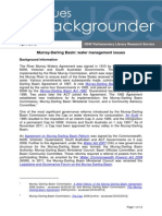 Murray-Darling Basin Water Management Issues, Issues Backgrounder April 2012 PDF