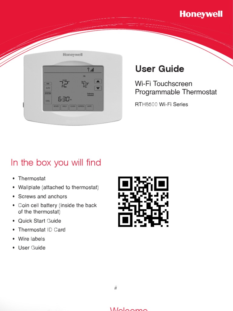 Honeywell RTH8500 Wifi Thermostat Users Guide PDF Thermostat Hvac