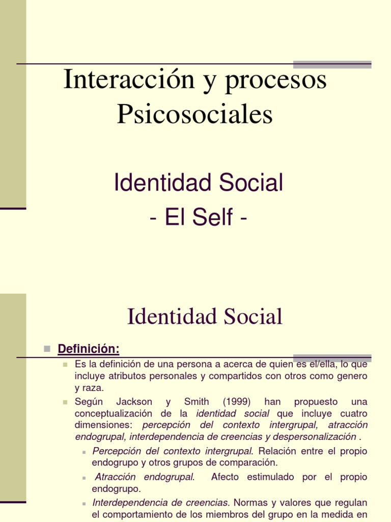 Dimensiones de la Identidad Social | PDF | Autoestima | Comportamiento