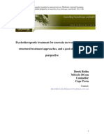 Psychotherapeutic Treatment For Anorexia Nervosa: Modernist, Structural Treatment Approaches, and A Post-Structuralist Perspective