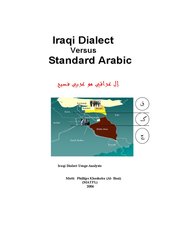 Iraqi Dialect Standard Arabic Versus