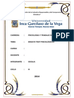 Ensayo Sobre Test Psicologico - No Aparece en La Hoja El Nombre Del Curso