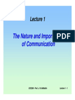The Nature and Importance of Communication: Lecture 1 - 1 Ece200 - Prof. J. N. Mcmullin
