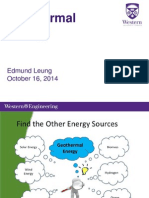 Geothermal Energy: Edmund Leung October 16, 2014