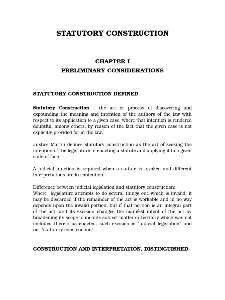 Understanding Statutory Construction Basics | PDF | Statutory ...