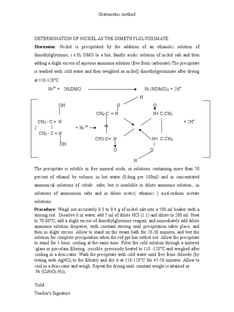 Experiments On Gramimetry and Precipitation Titration PDF Sets Of