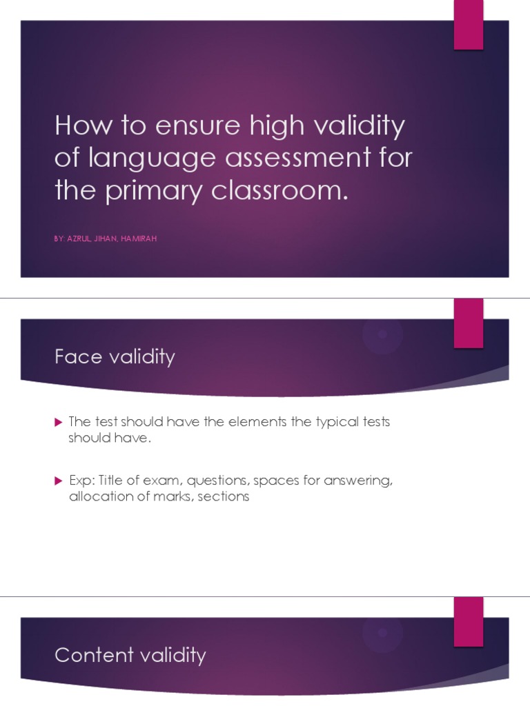 Validity in Primary Language Assessment | PDF | Validity (Statistics ...