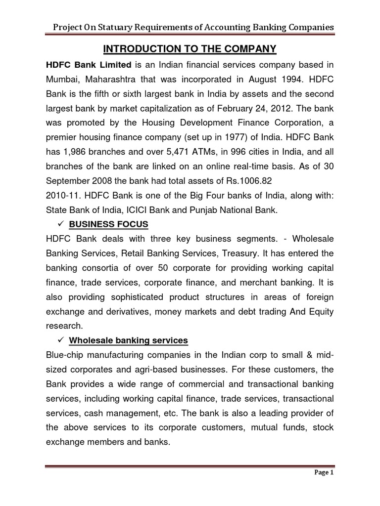 HDFC Bank: Overview and Business Focus | PDF | Debit Card | Banks