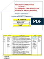 Model Proiectare - Comunicare in Limba Romana - Clasa A II-A - EDP