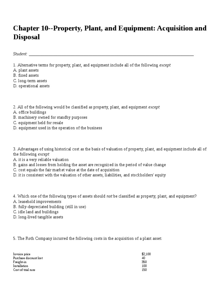 Chapter 10 Property, Plant | PDF | Depreciation | Money