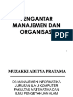 Pengantar Manajemen Organisasi 1 - Muzakki