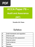 ACCA Paper F8 - : Audit and Assurance (INT)