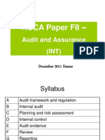 ACCA Paper F8 - : Audit and Assurance (INT)