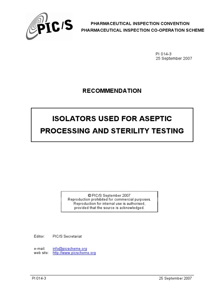 Isolators for Aseptic Processing Guidance | PDF | Sterilization ...