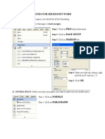 Notes for Microsoft Word