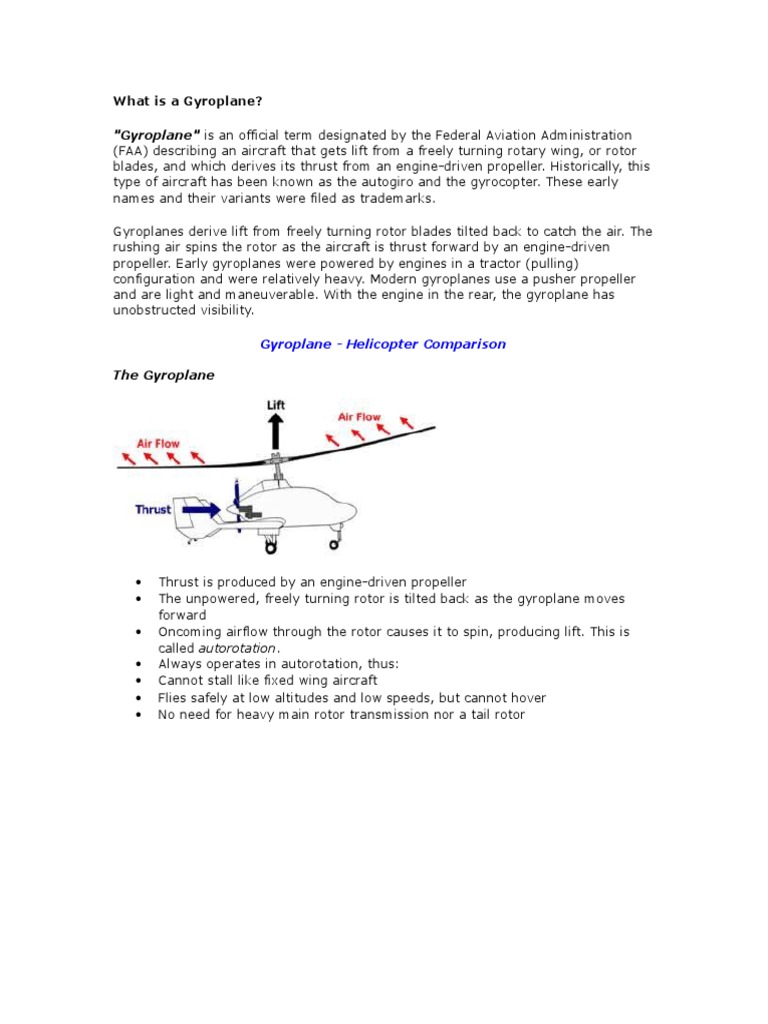 Understanding Gyroplanes and Their Mechanics | PDF | Helicopter ...