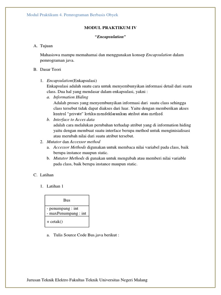Konsep Enkapsulasi dalam Java | PDF