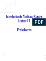 Introduction To Nonlinear Control Lecture # 1 Preliminaries