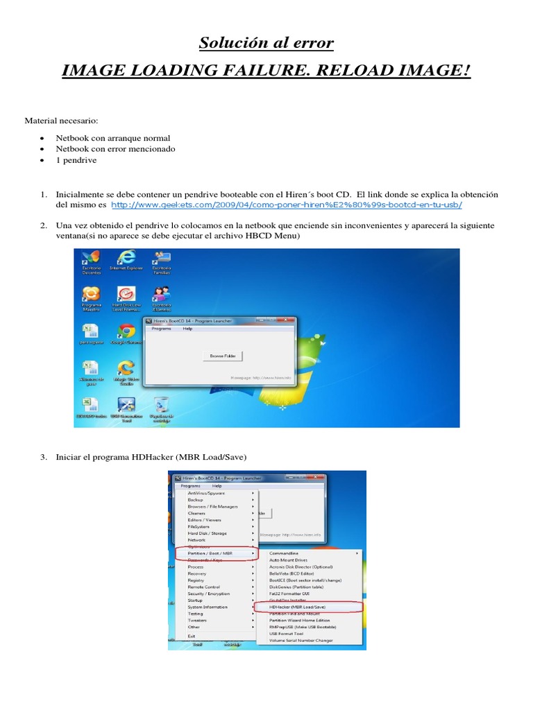Solución a Error de Carga de Imagen | PDF