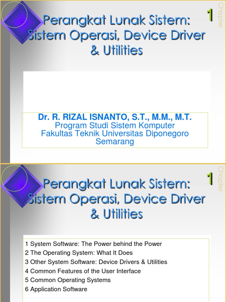 Perangkat Lunak Sistem: Sistem Operasi, Device Driver & Utilities | PDF
