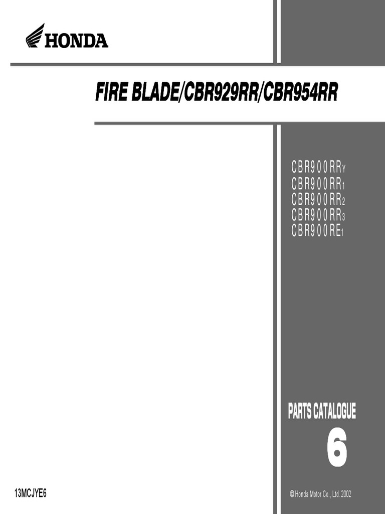 13mcjye6 CBR900RR Re - 00 03 PDF | PDF | Diameter | Bracket