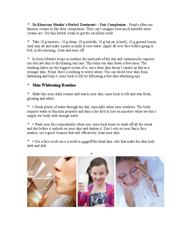 Skin Whitening Routine Scrub PDF Integumentary System Foods