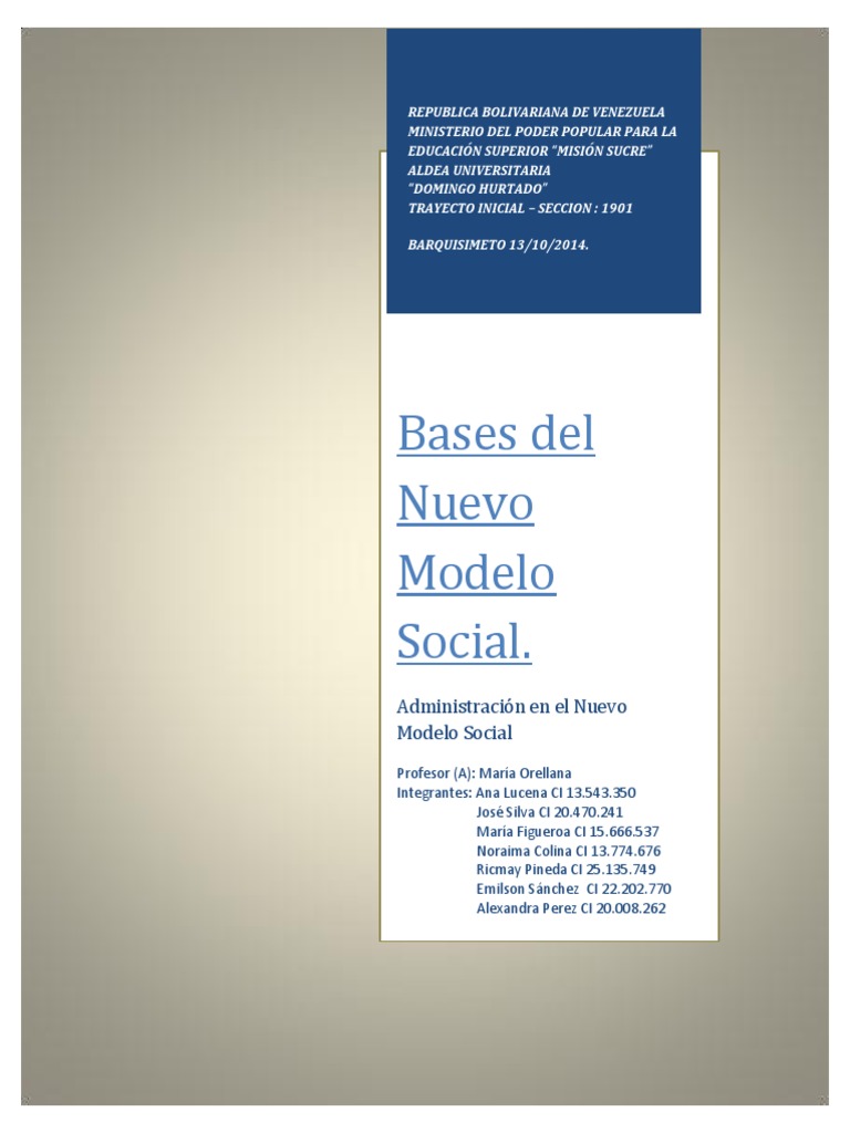 Bases Del Nuevo Modelo Social Pdf Democracia Ideologías Políticas