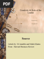 Creativity & Role of the Leader