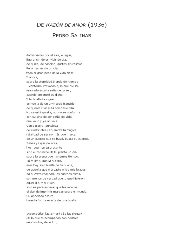Pedro Salinas-Razón de Amor | PDF | Naturaleza