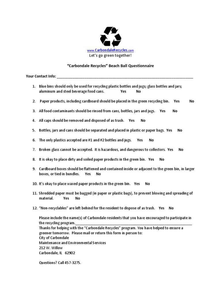 Beach Ball Questionnaire | PDF