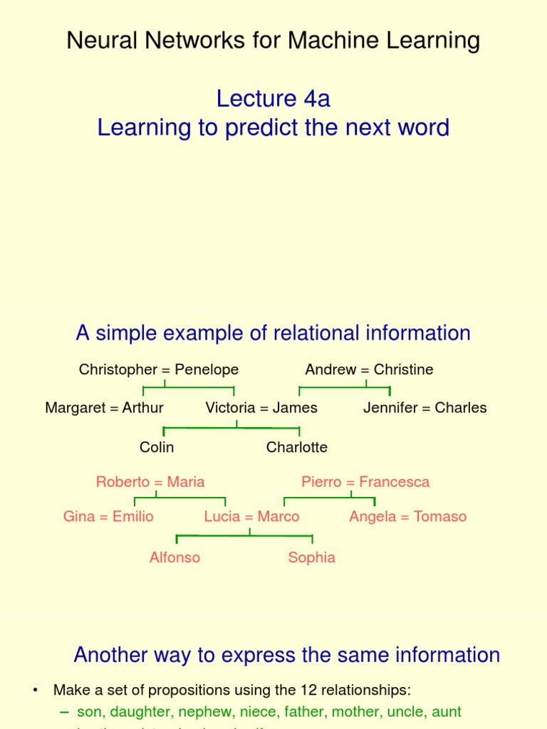 Neural Networks For Machine Learning: Lecture 4a Learning To Predict ...