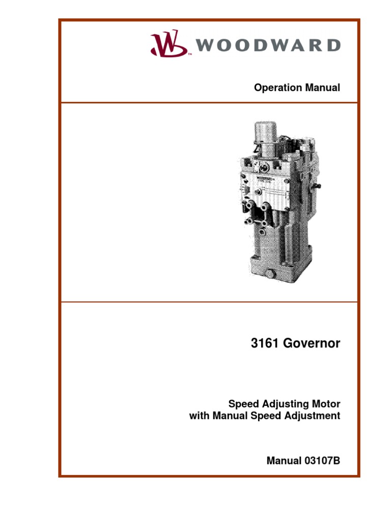 Operation Manual: 3161 Governor | PDF | Manual Transmission | Engines