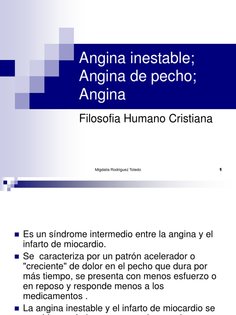 Angina Inestable: Síntomas y Tratamiento | PDF | Angina de pecho ...