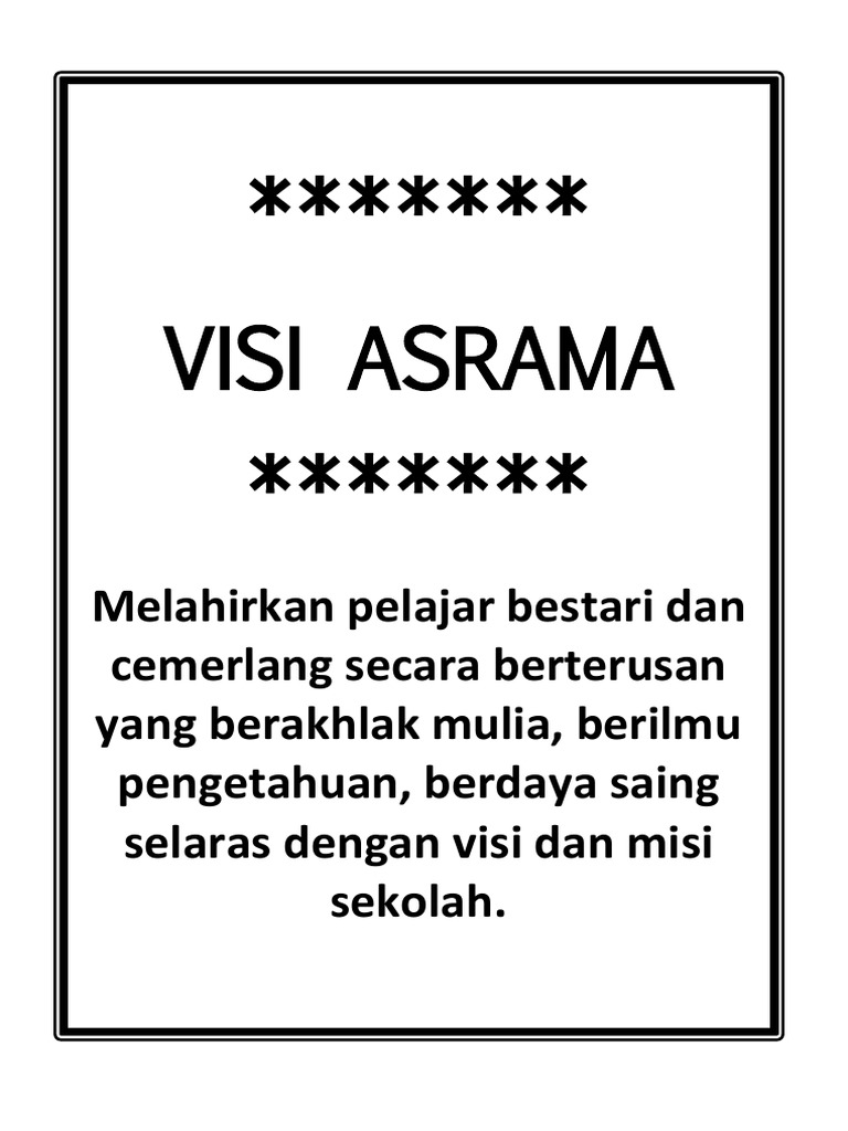Visi Misi Asrama Pdf