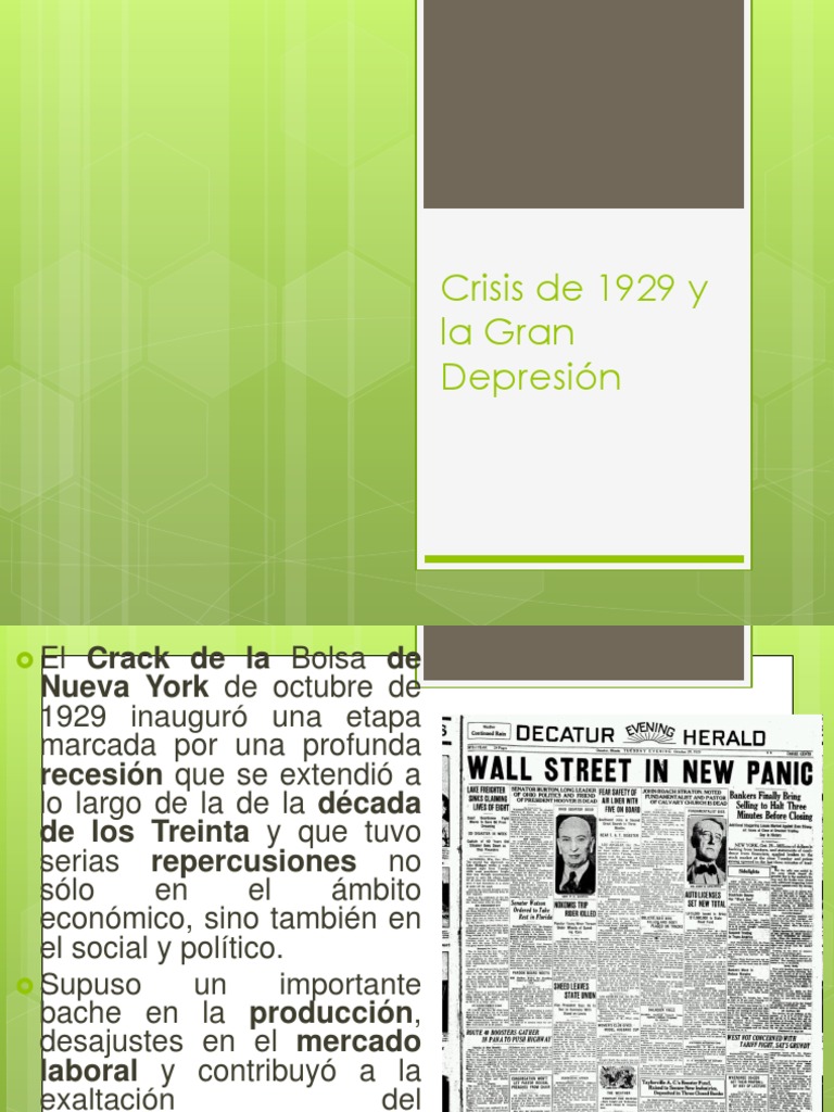 Crisis De 1929 Y La Gran Depresion Pdf Gran Depresion Economias
