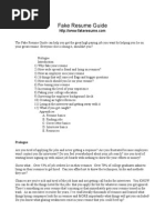 Fake Resume Guide PDF