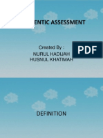 Authentic Assessment: Created By: Nurul Hadijah Husnul Khatimah