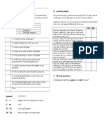 A. English Attitude Survey B. Learning Styles