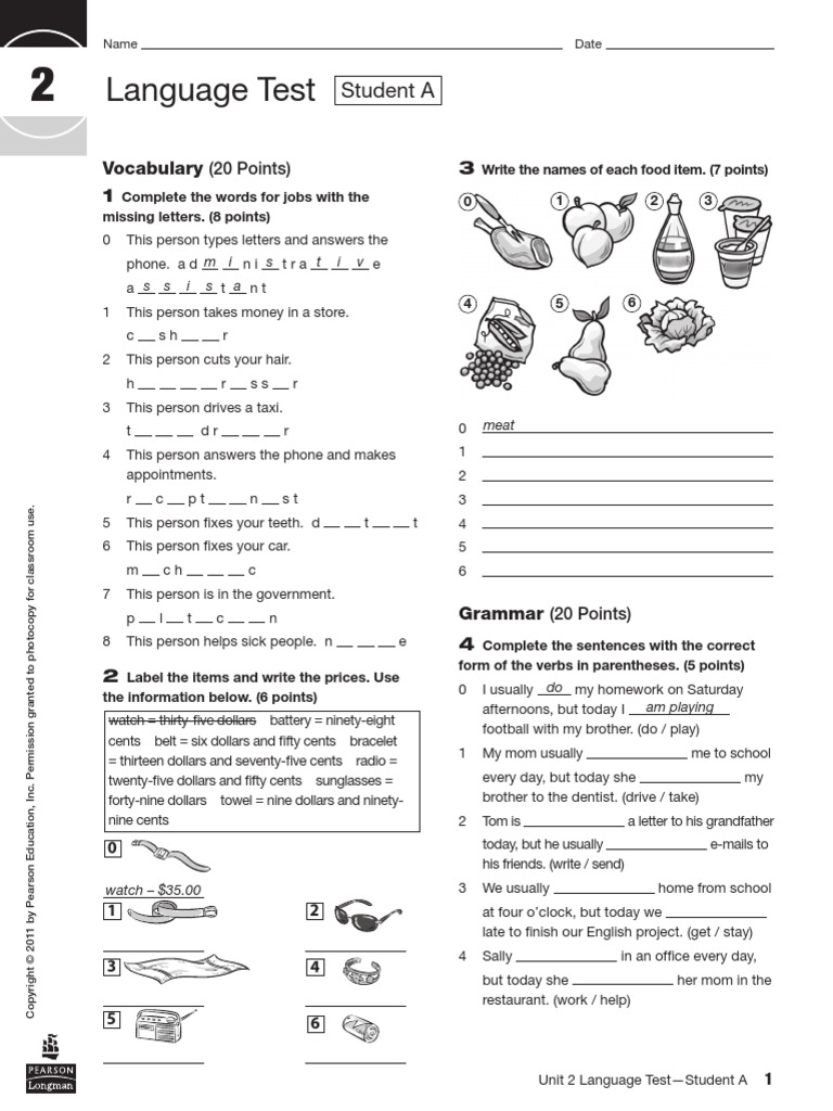 Language Test 2a Unit 2 Odpowiedzi Language_Test_2A.pdf | Linguistics | Semiotics