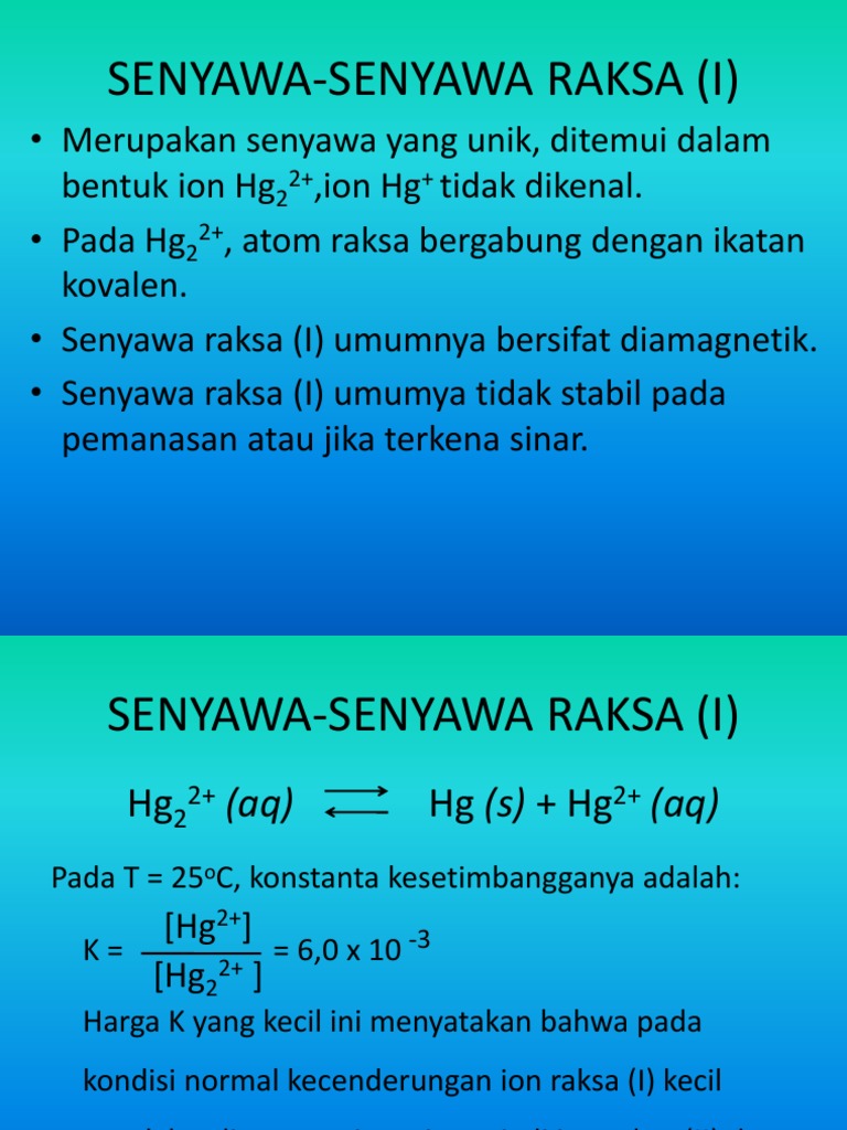 Senyawa Raksa (I) dan Karakteristiknya | PDF