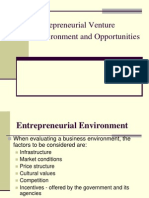Venture Environment & Opportunities